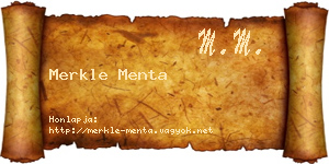 Merkle Menta névjegykártya